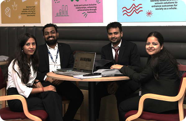 FIIB students collaborating on a business project