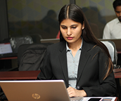 FIIB student working on a live assignment